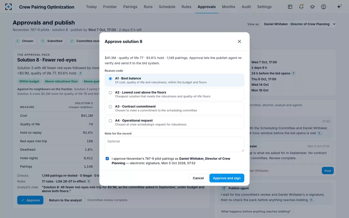 Crew Pairing Optimization — Director approval