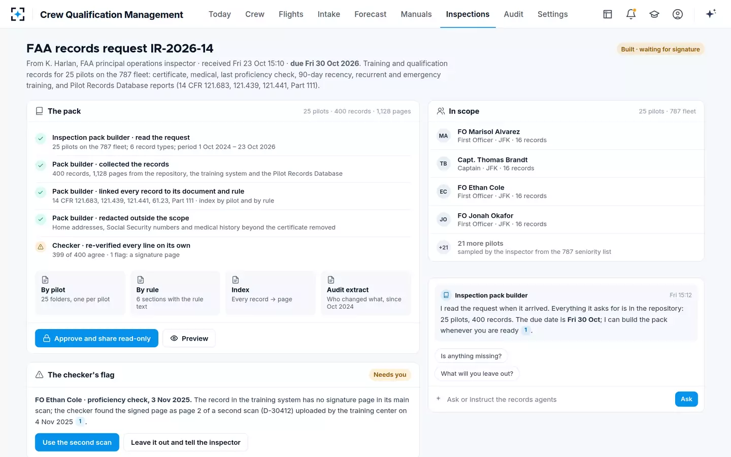 Crew Qualification Management — An FAA records request