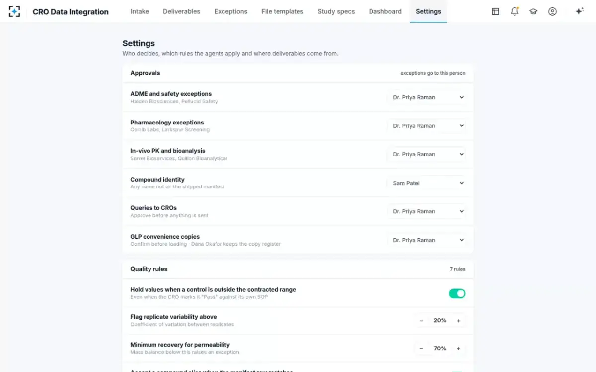 CRO Data Integration — Settings
