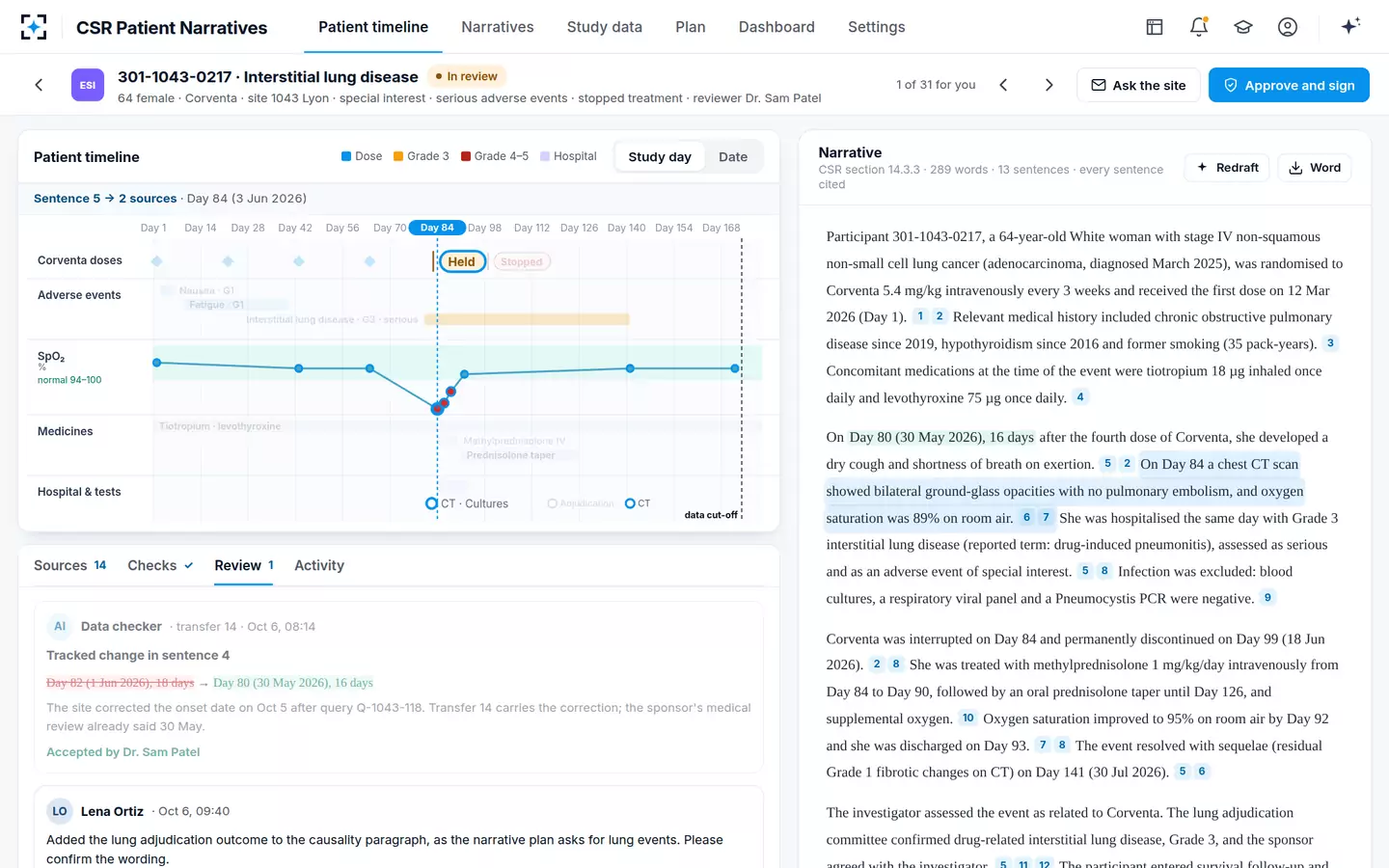 CSR Patient Narratives — Tracked changes and comments