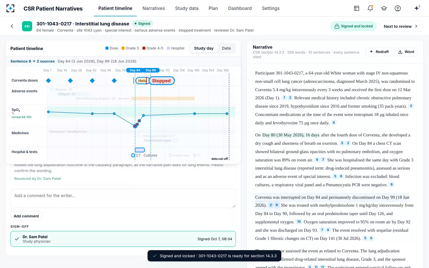 CSR Patient Narratives — Signed and locked