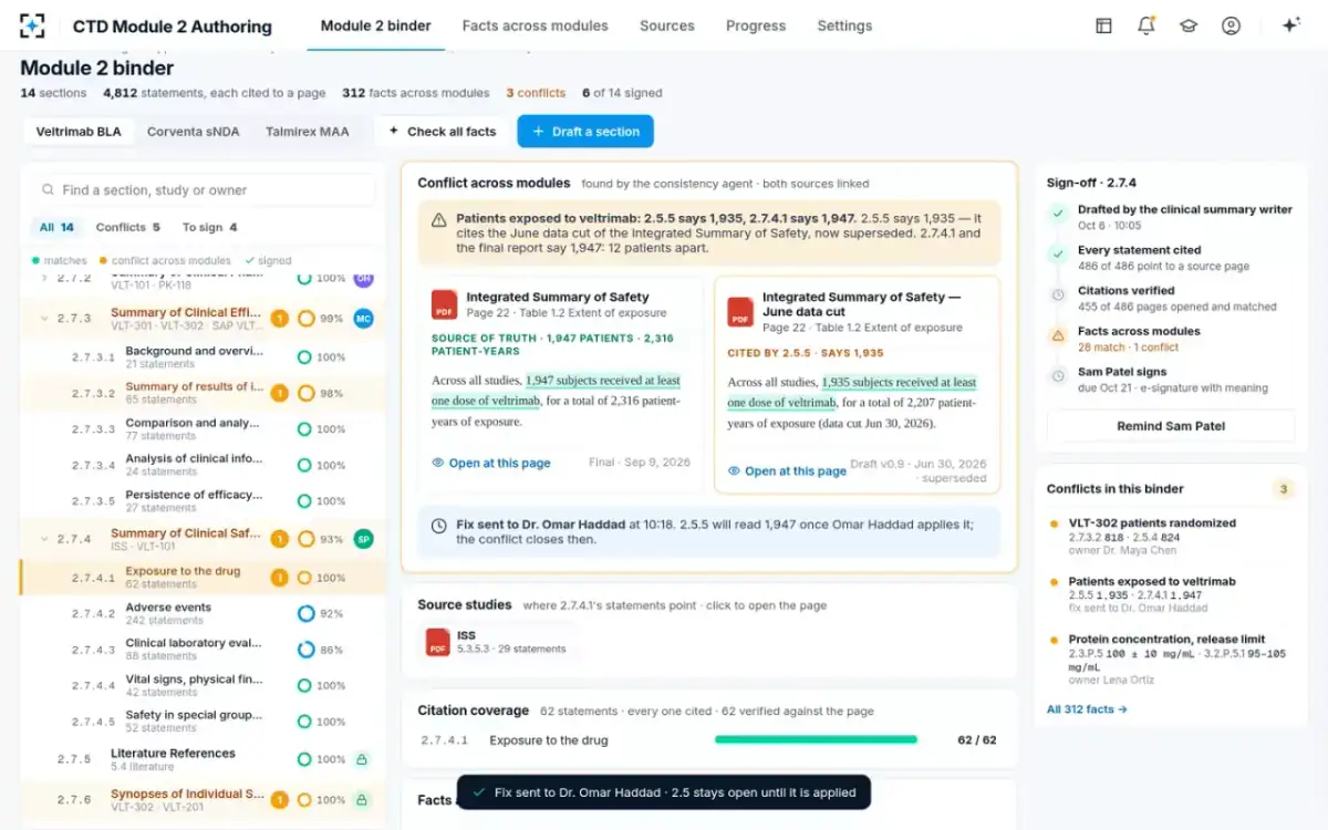 CTD Module 2 Authoring — Sent to the owner