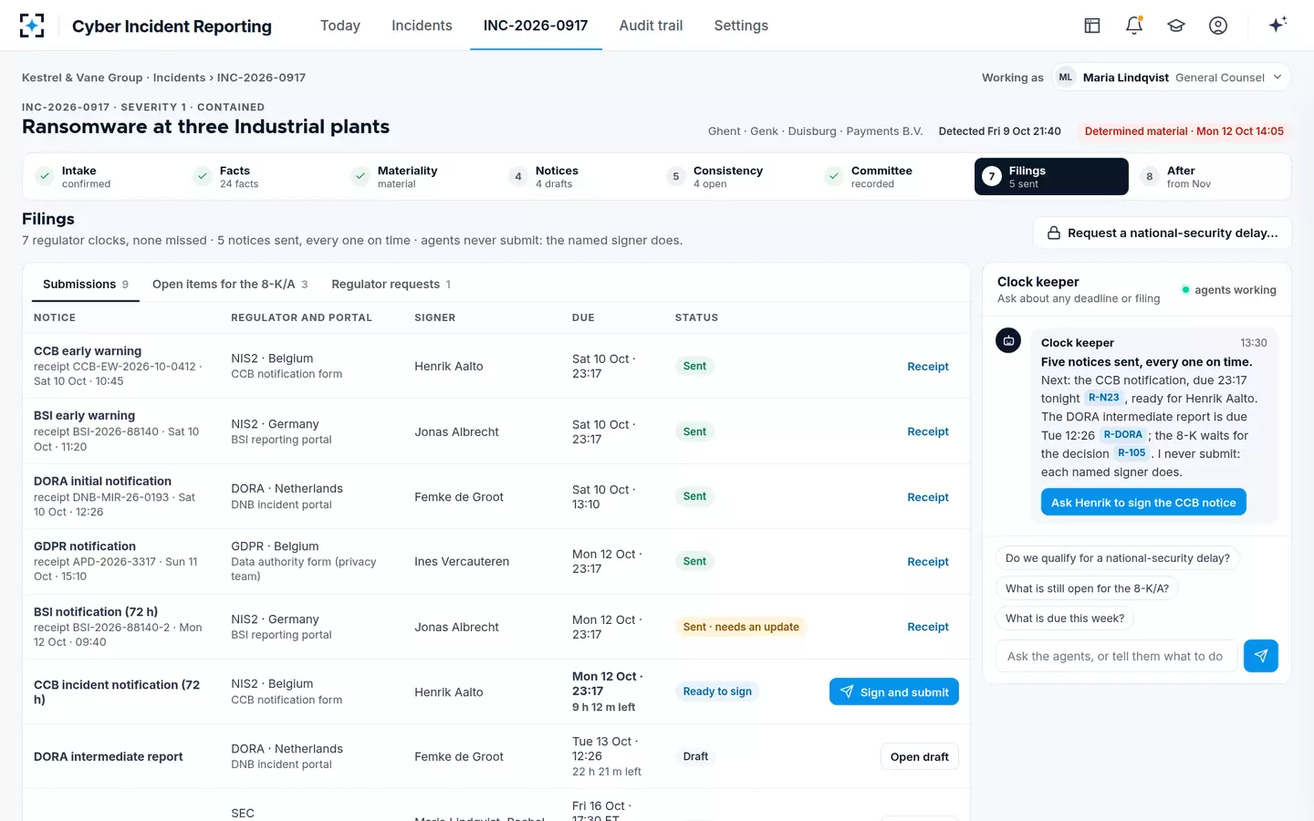 Cyber Incident Reporting — Filings