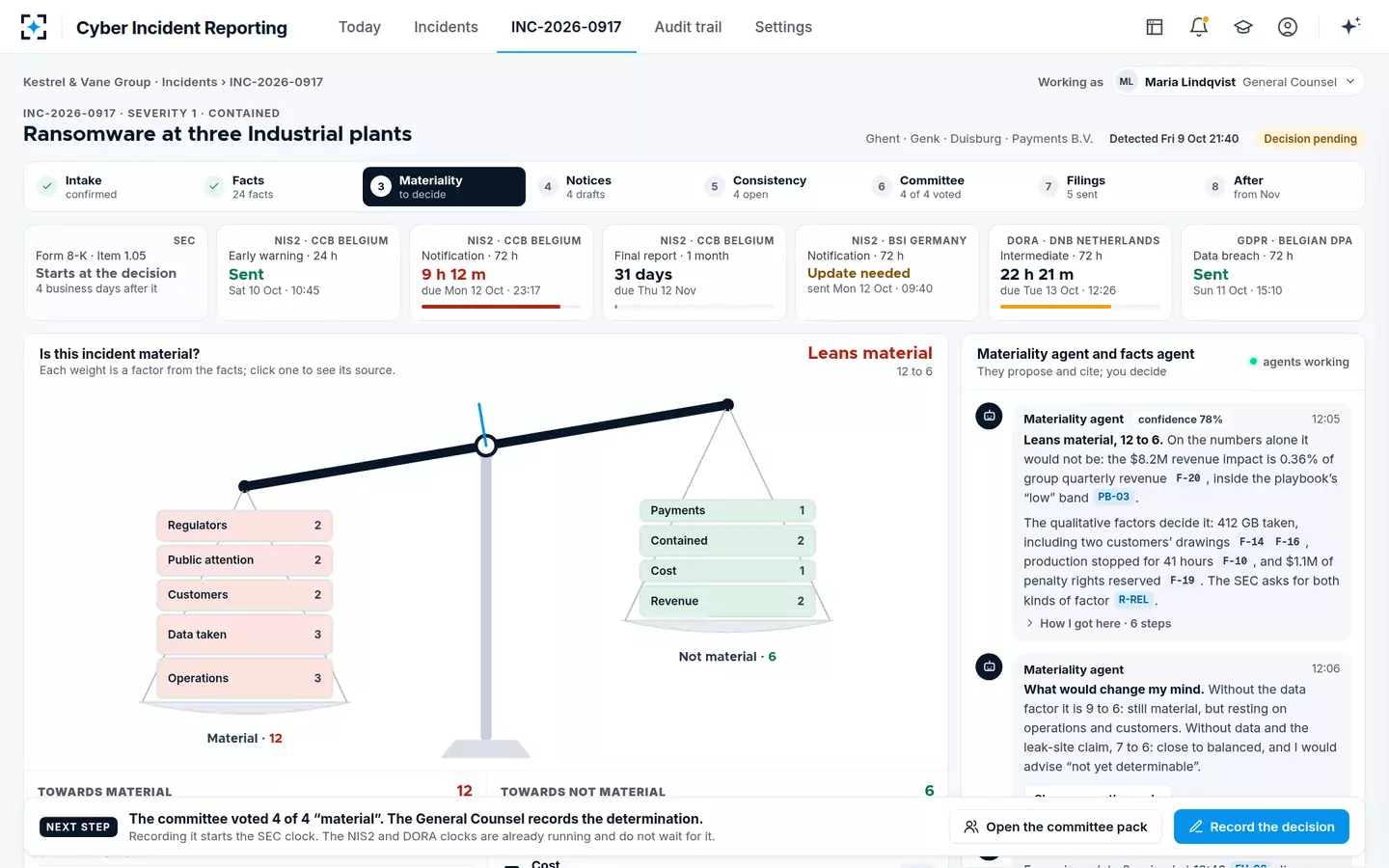 Cyber Incident Reporting — The materiality scale