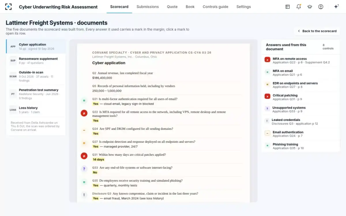 Cyber Underwriting Risk Assessment — The application