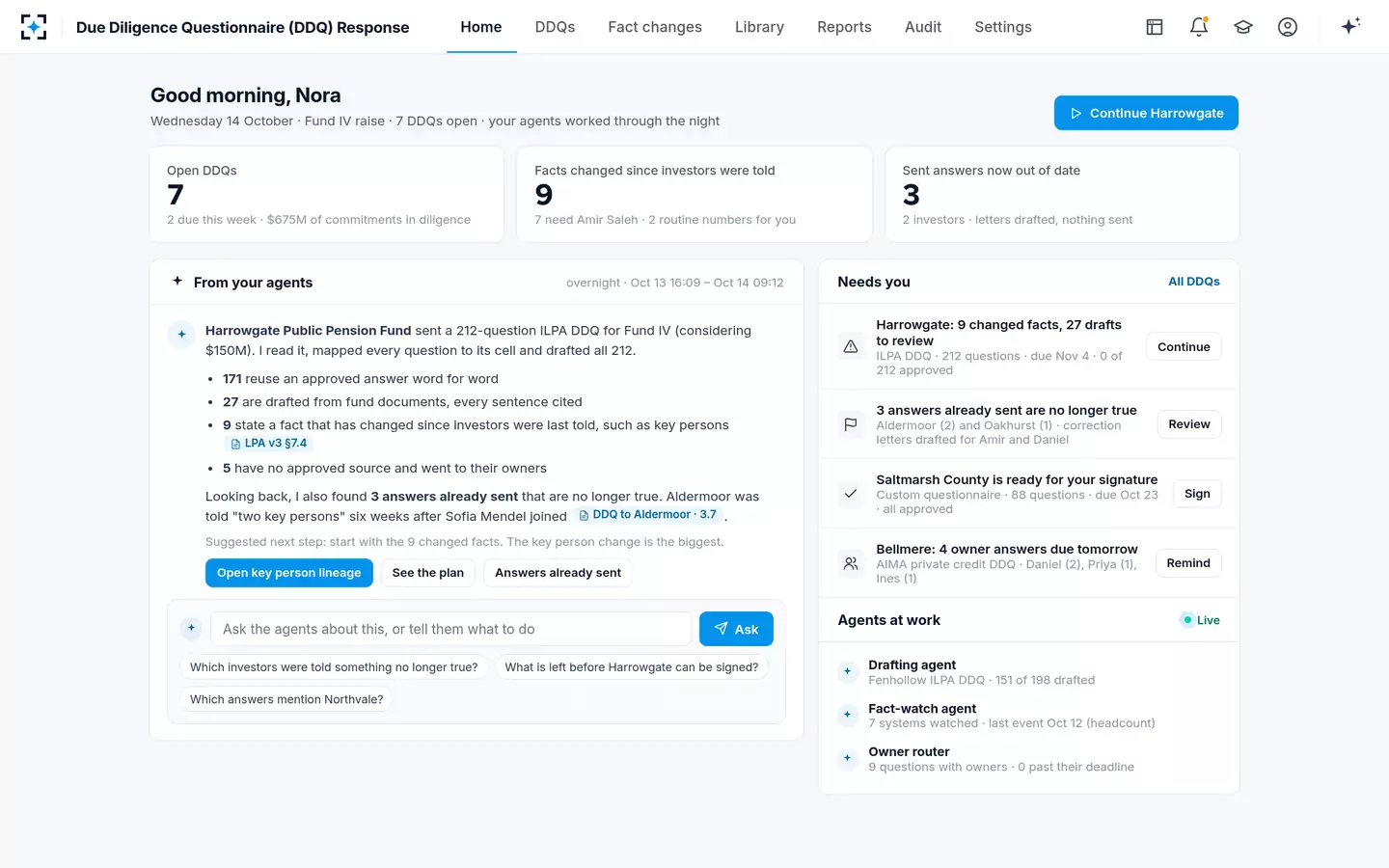 Due Diligence Questionnaire (DDQ) Response — Home