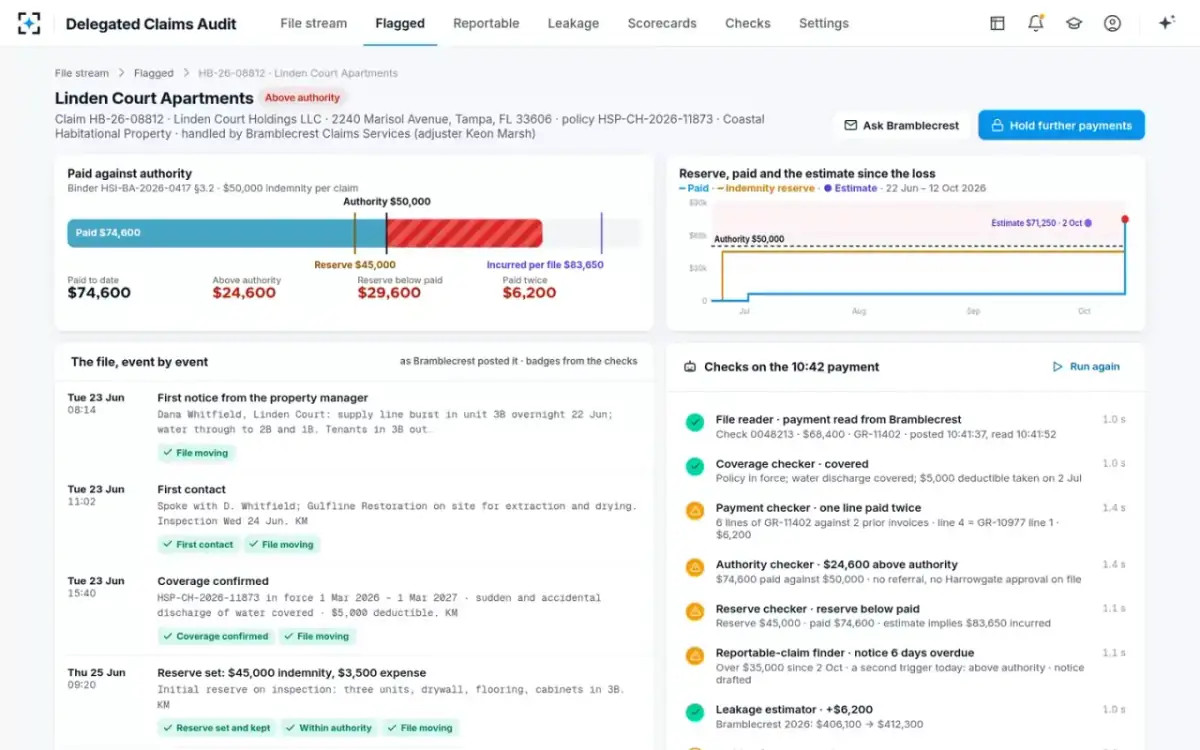 Delegated Claims Audit — The claim file