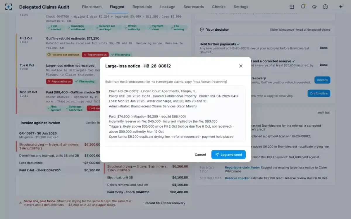 Delegated Claims Audit — The large-loss notice
