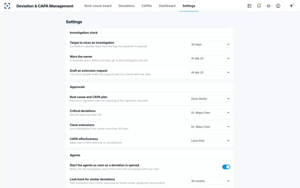 Deviation & CAPA Management — Your rules