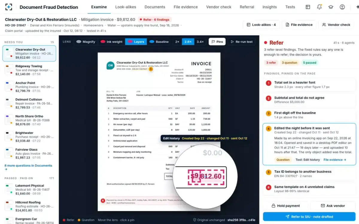 Document Fraud Detection — The Layers lens