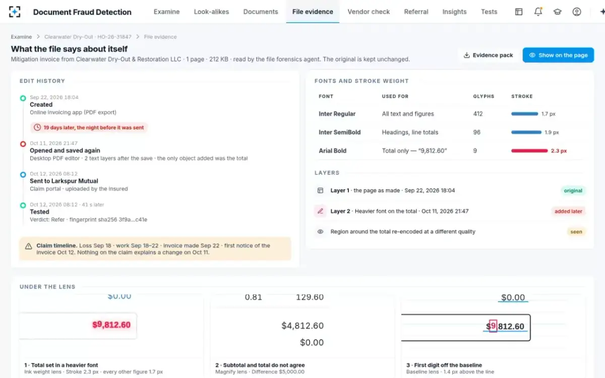 Document Fraud Detection — File evidence