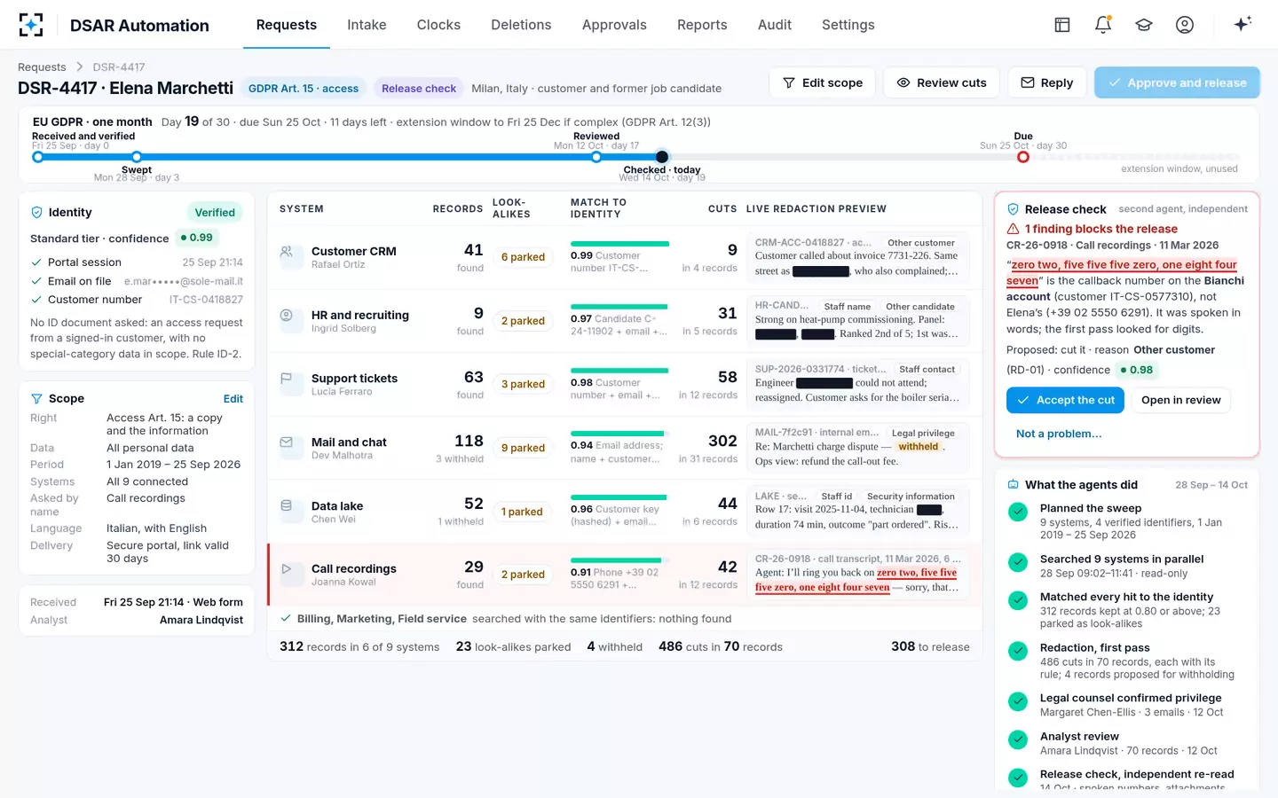 DSAR Automation — The release check