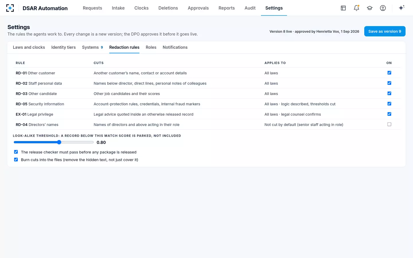 DSAR Automation — Your rules