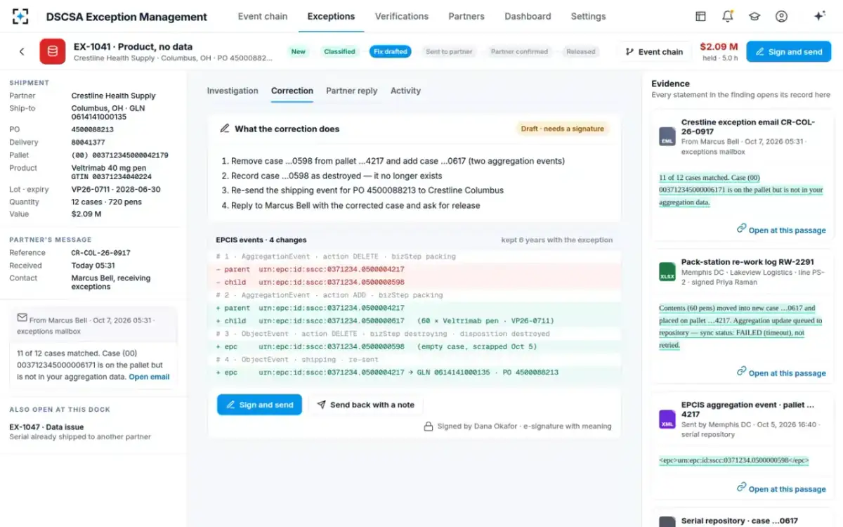 DSCSA Exception Management — The correction