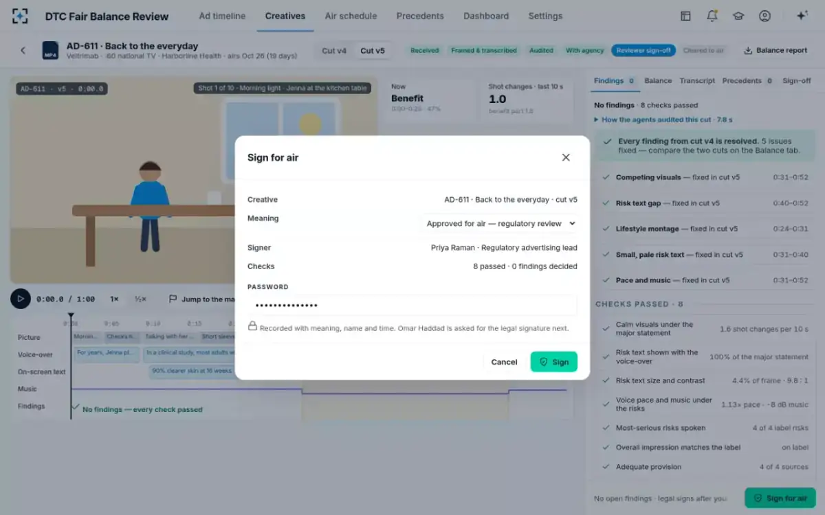 DTC Fair Balance Review — Sign for air