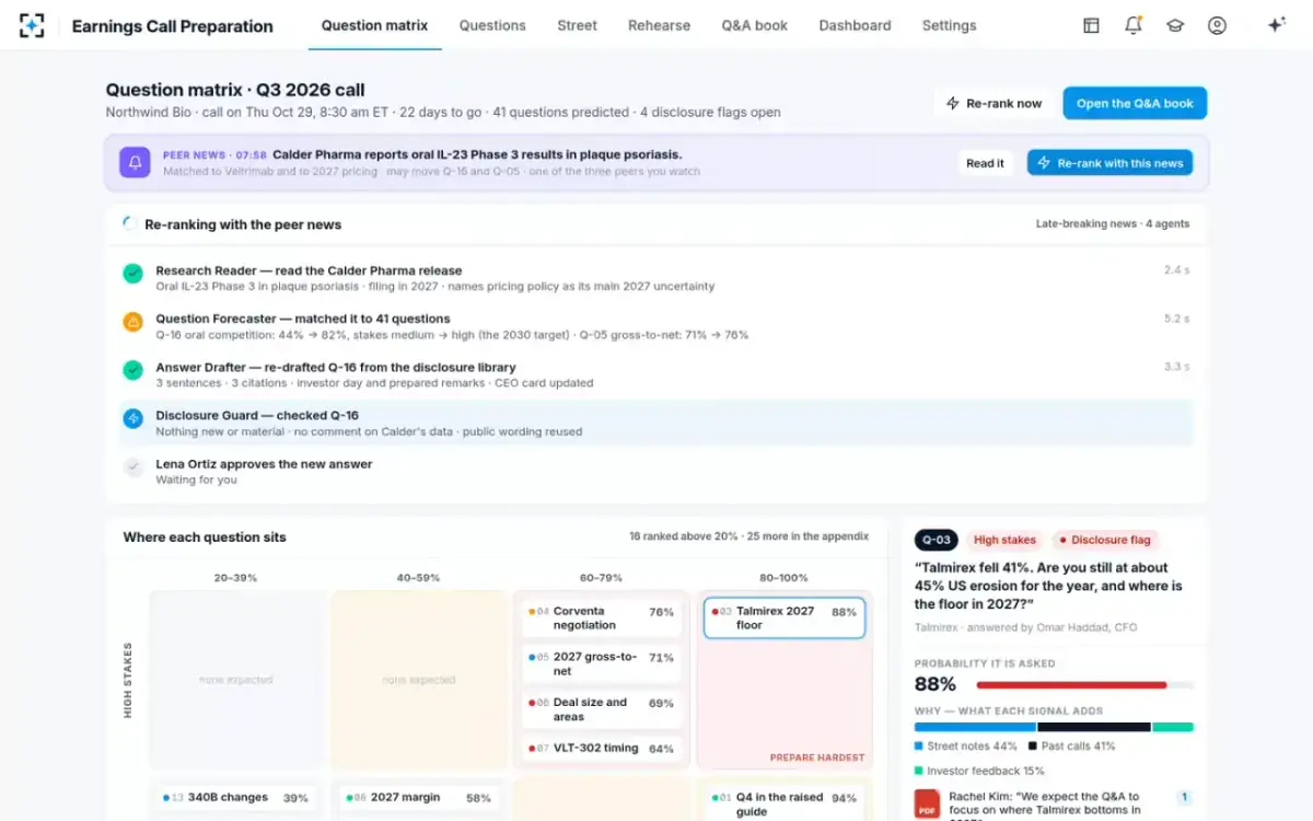 Earnings Call Preparation — Re-ranking with peer news