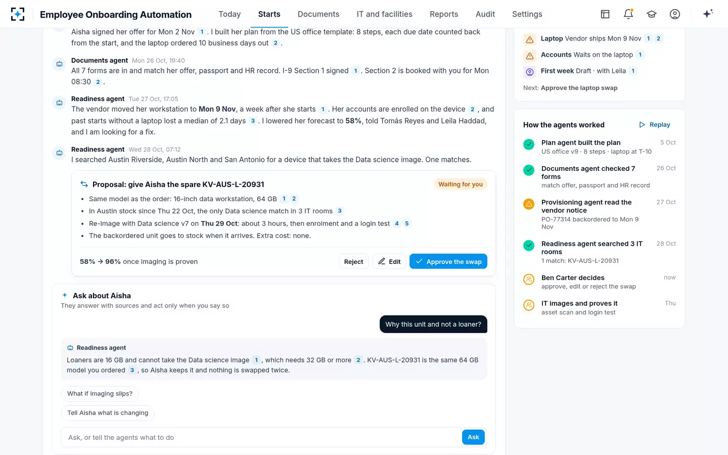 Employee Onboarding Automation — The fix, and a question back