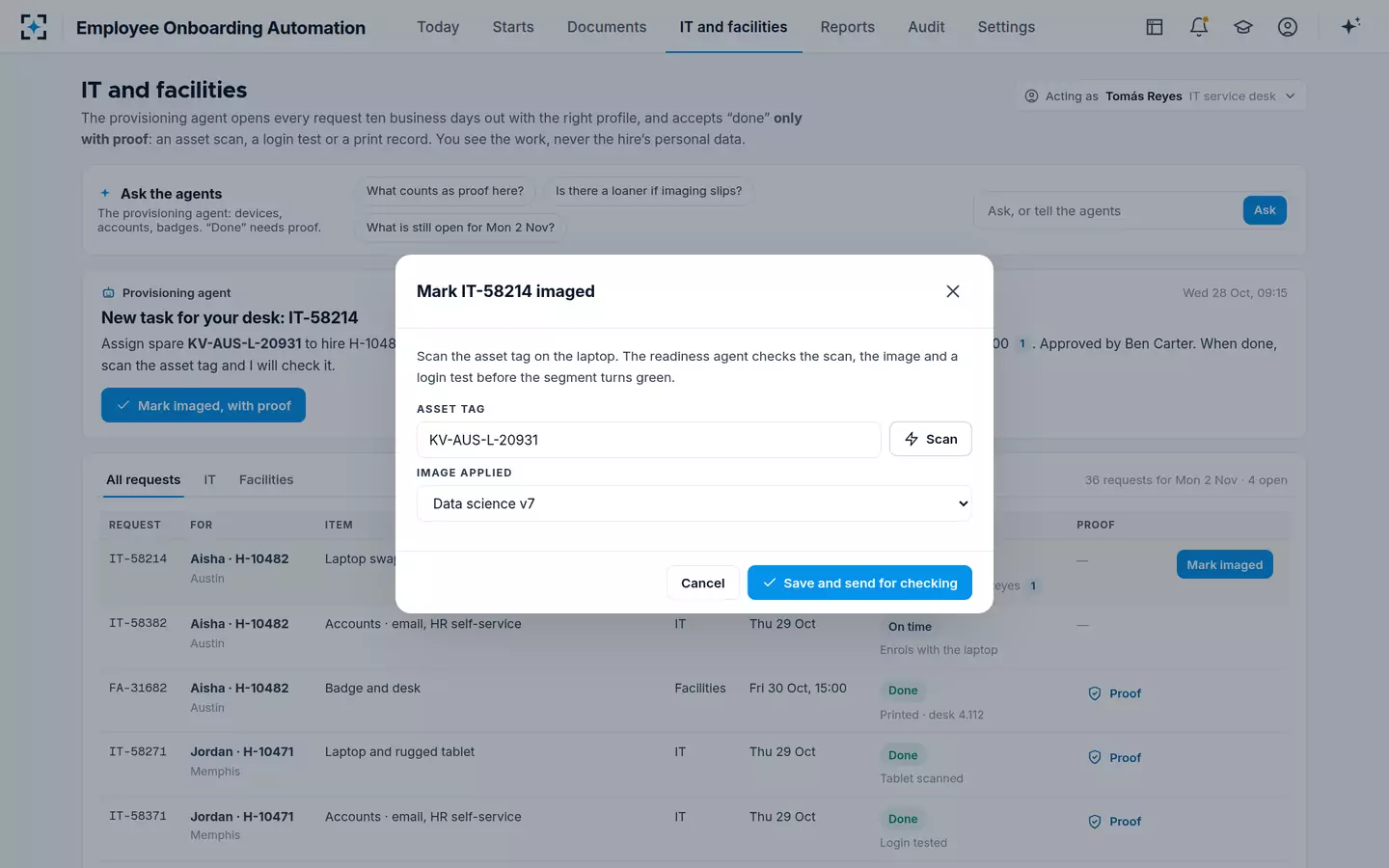 Employee Onboarding Automation — IT closes with proof