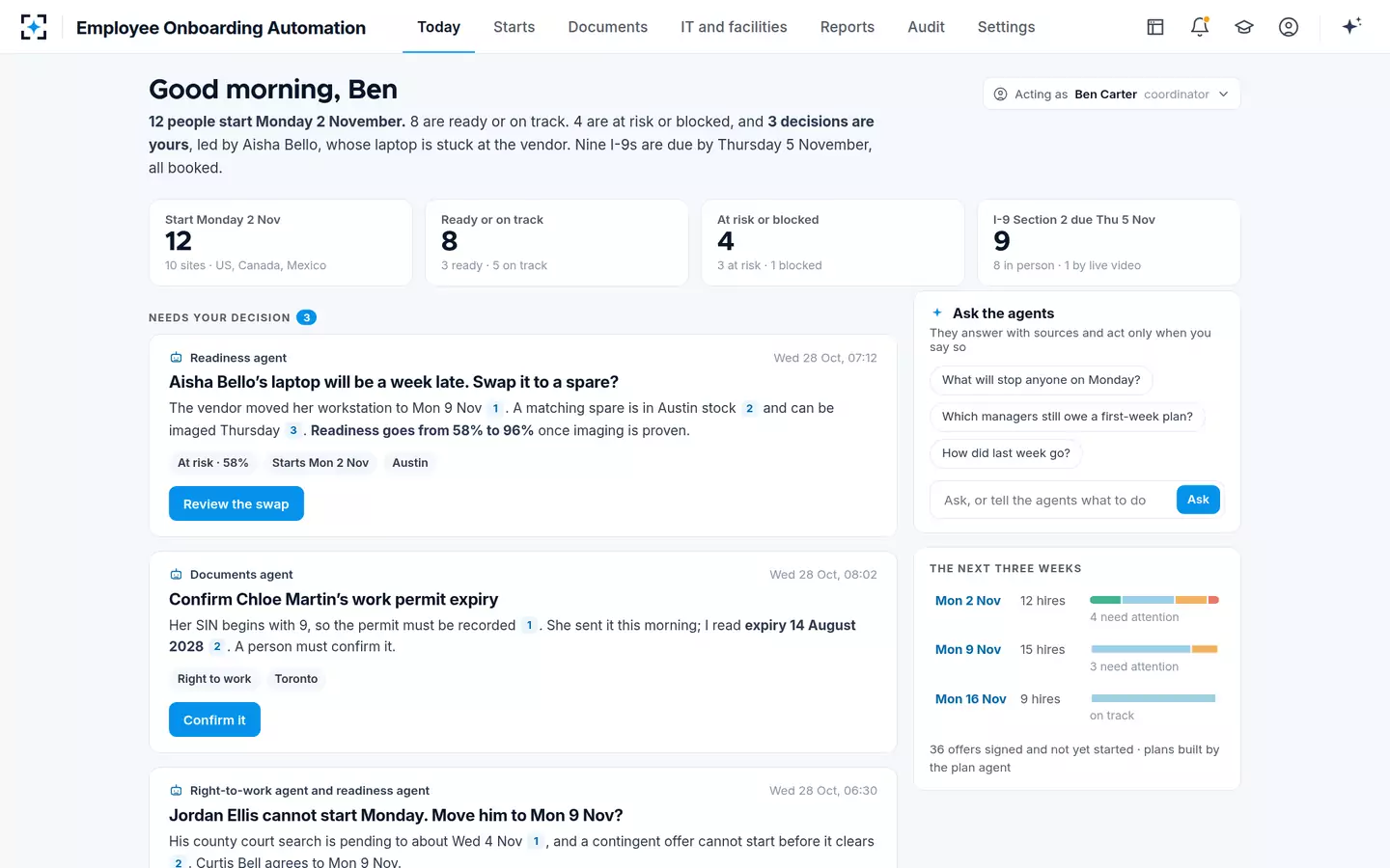Employee Onboarding Automation — Today