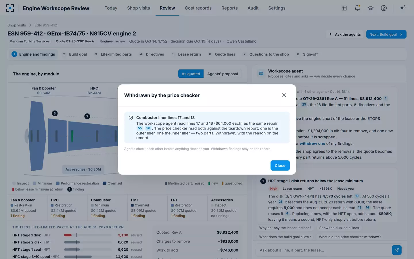 Engine Workscope Review — Agents check each other