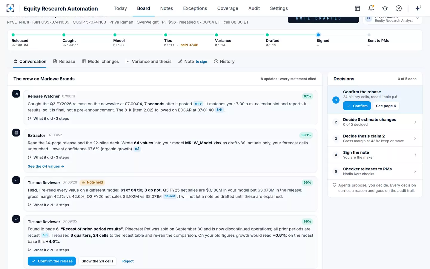 Equity Research Automation — The crew's conversation