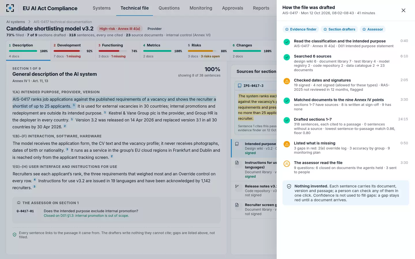 EU AI Act Compliance — How the file was drafted
