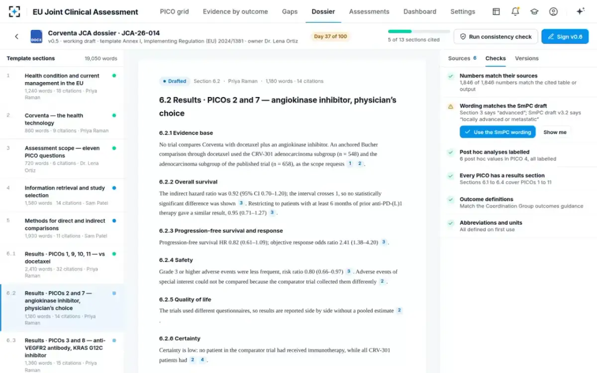 EU Joint Clinical Assessment — Consistency checks