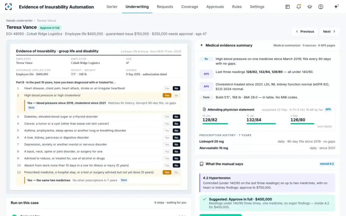 Evidence of Insurability Automation — The case