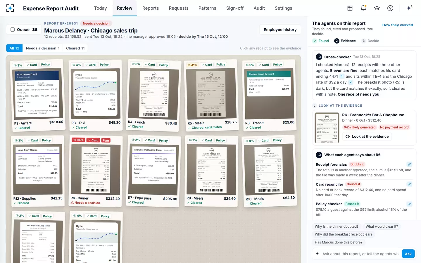 Expense Report Audit — One report, every receipt
