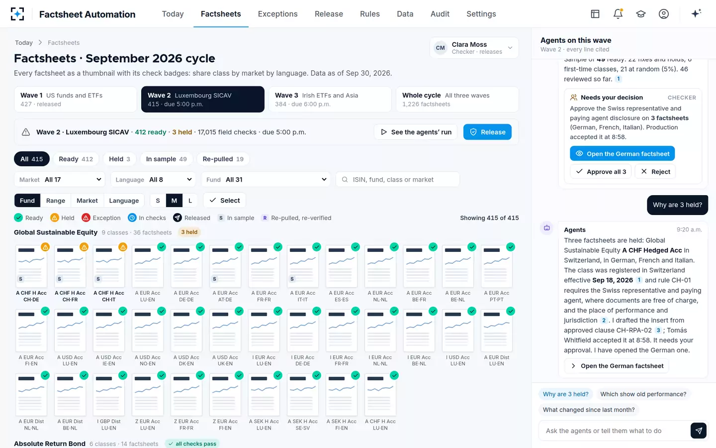 Factsheet Automation — Asking the agents