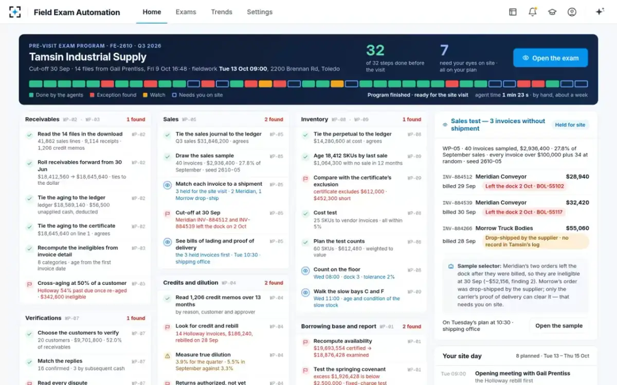 Field Exam Automation — The exam program