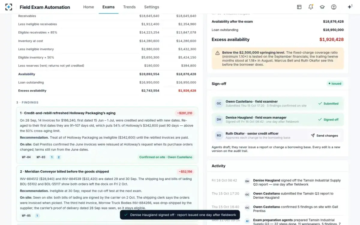 Field Exam Automation — Sign-off