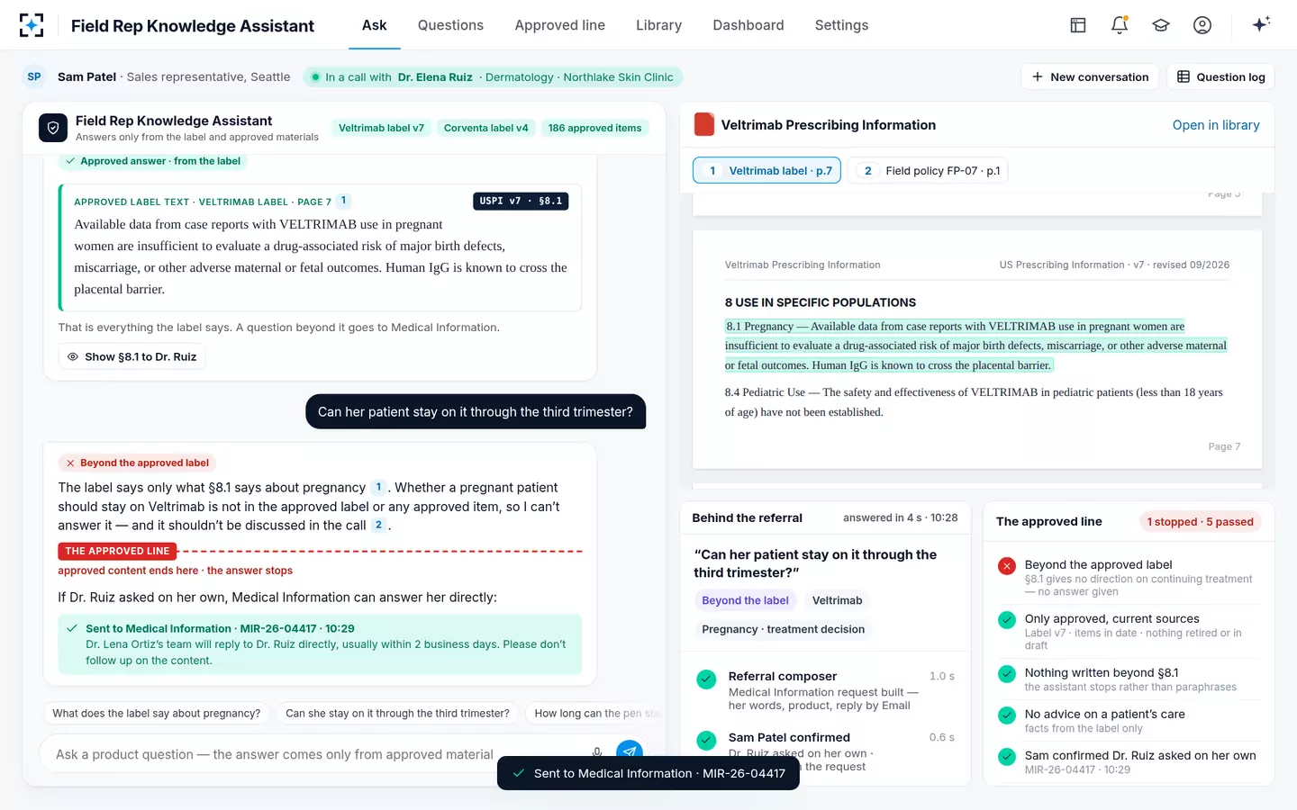 Field Rep Knowledge Assistant — Request sent