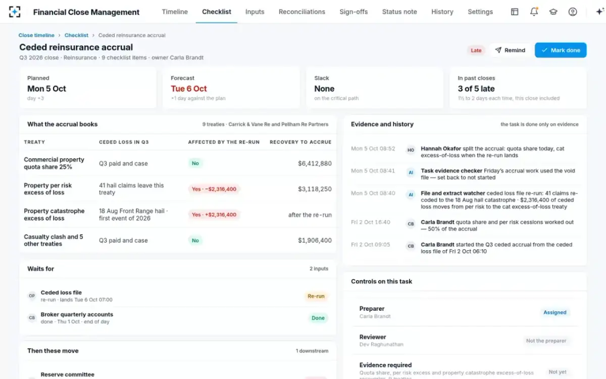 Financial Close Management — One task, in full