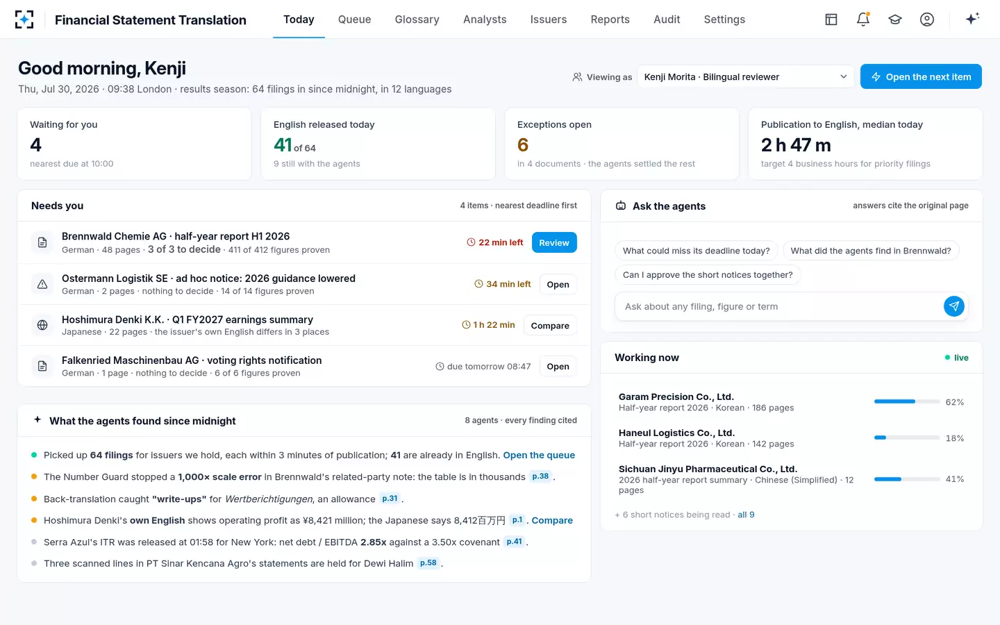 Financial Statement Translation — Today