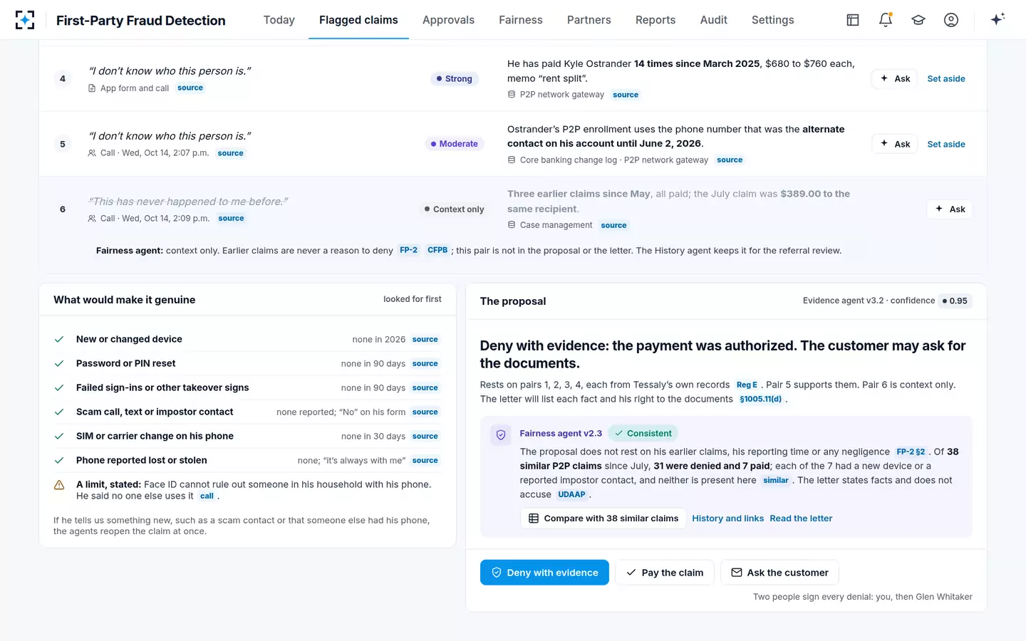 First-Party Fraud Detection — The customer's side first, then the proposal and a fairness review