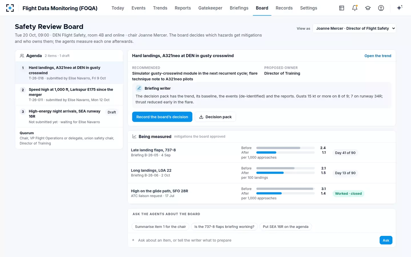 Flight Data Monitoring (FOQA) — Safety Review Board
