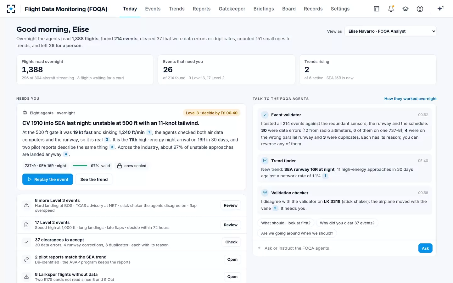 Flight Data Monitoring (FOQA) — Today