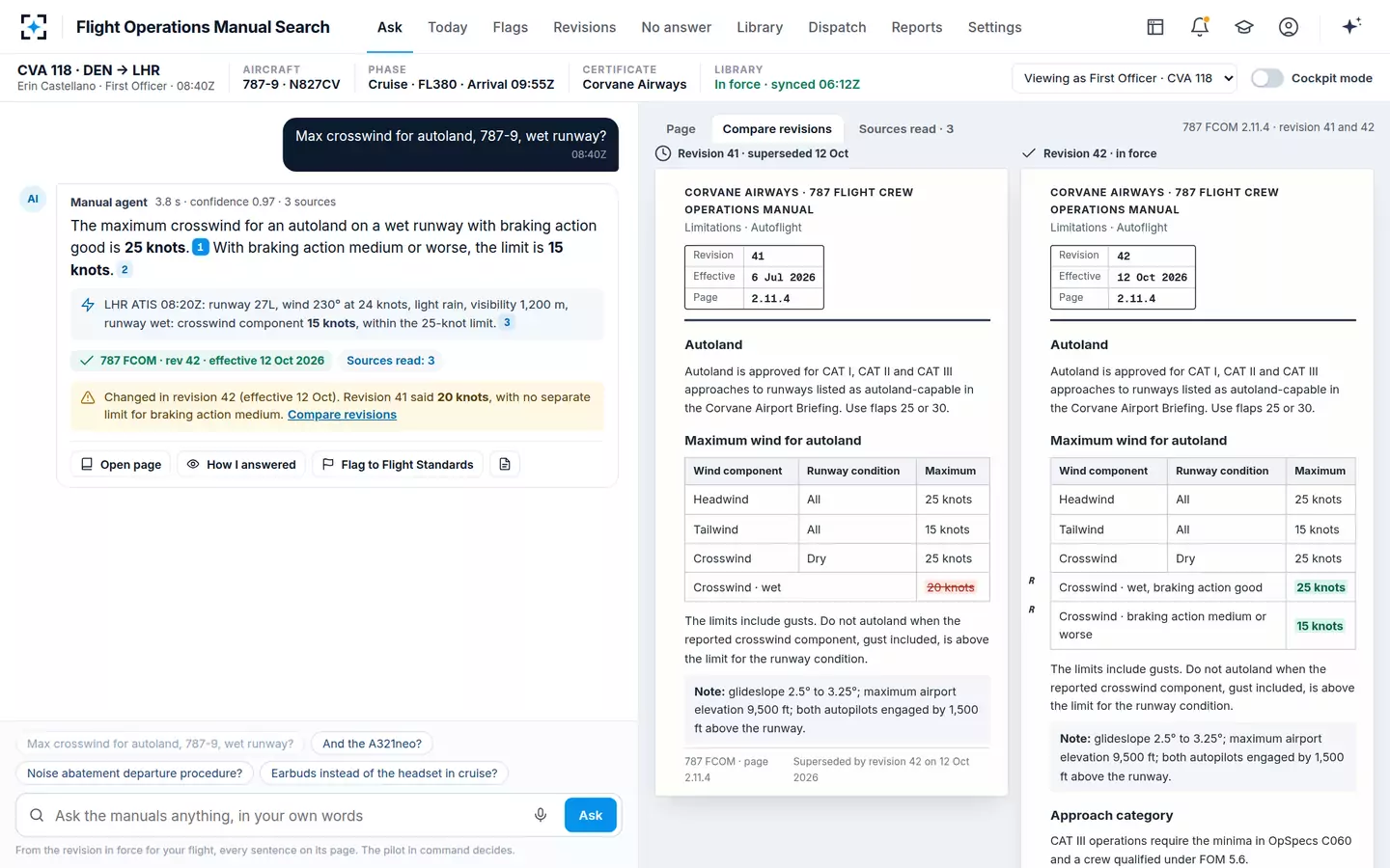 Flight Operations Manual Search — Compare revisions
