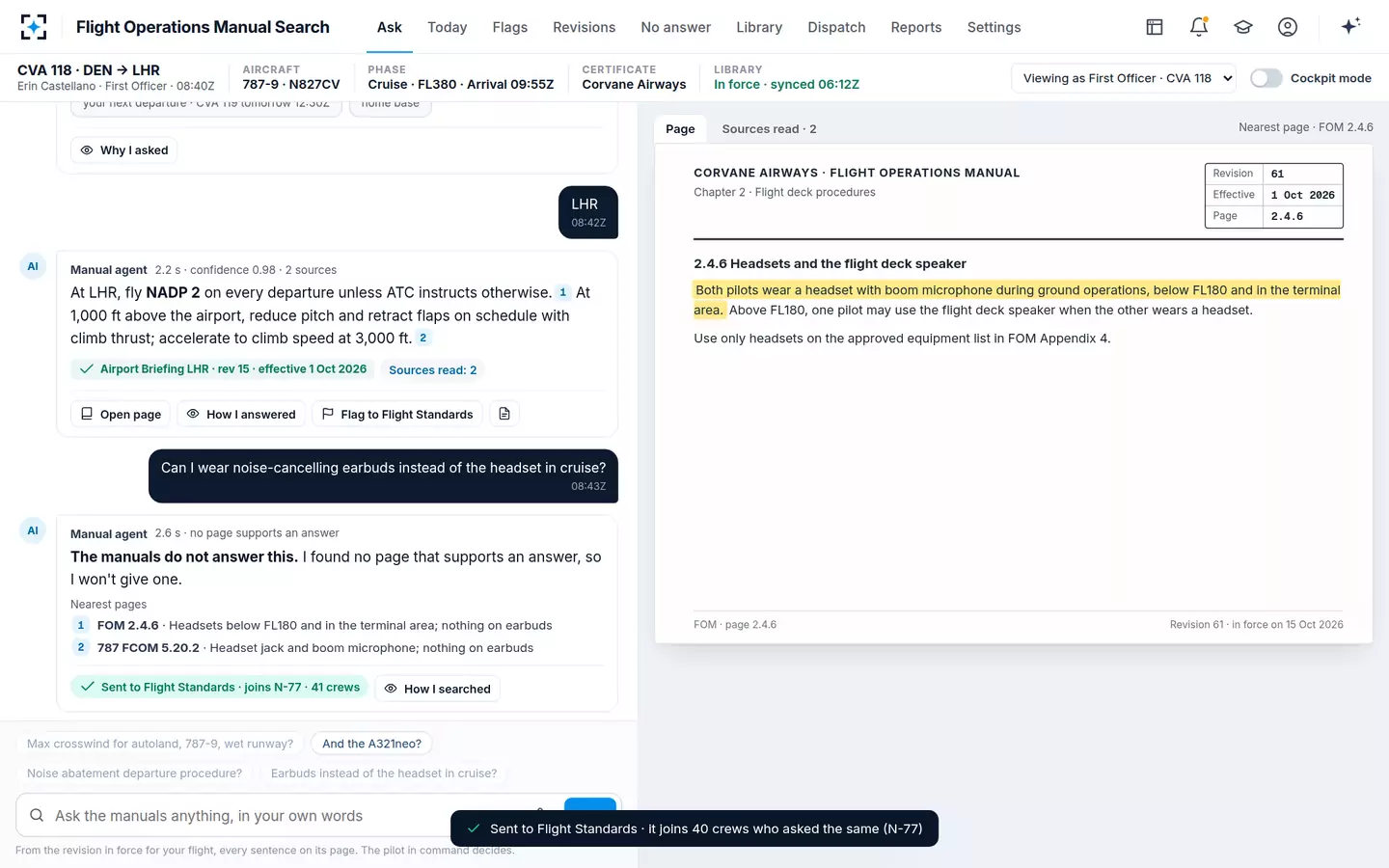 Flight Operations Manual Search — When no manual answers