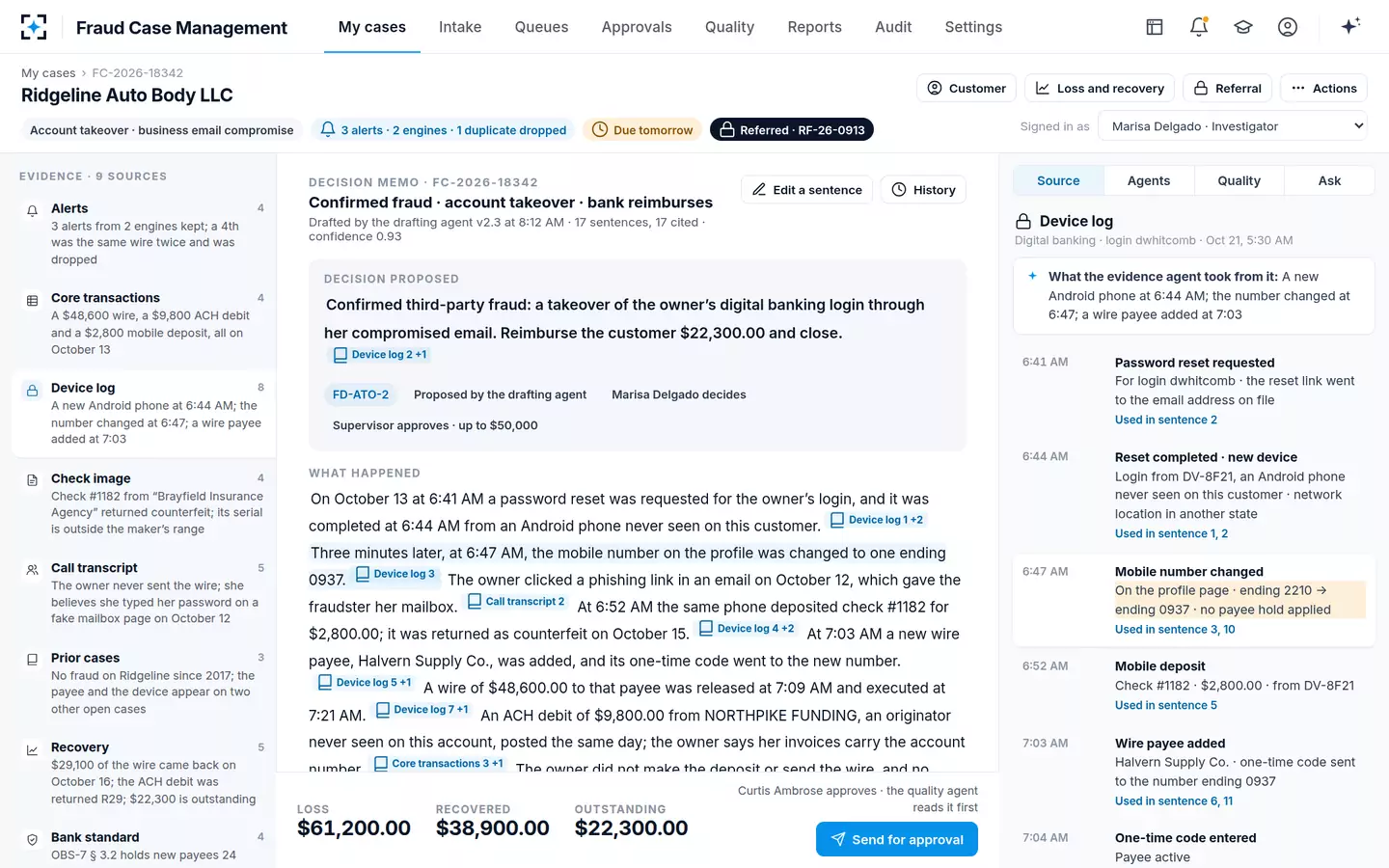 Fraud Case Management — The case binder