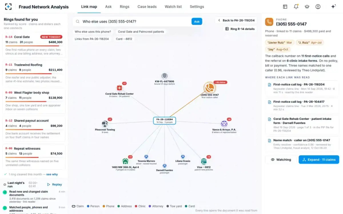 Fraud Network Analysis — One phone, selected