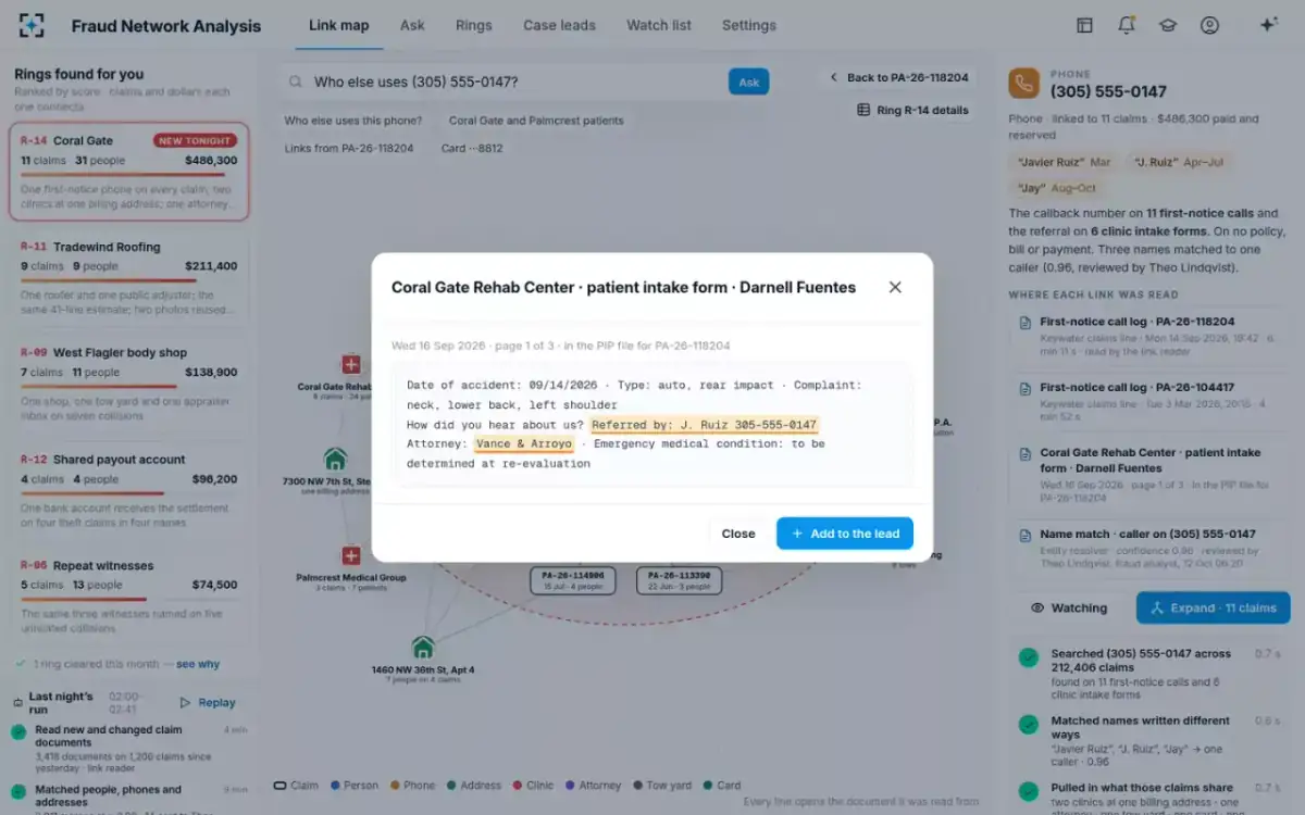 Fraud Network Analysis — The source of a link