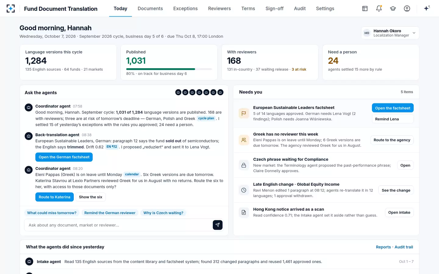 Fund Document Translation — Today