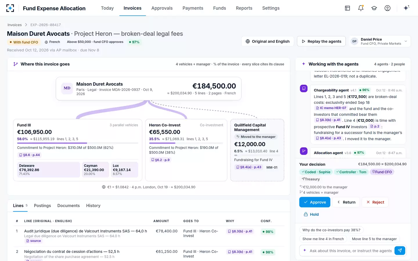 Fund Expense Allocation — Working with the agents