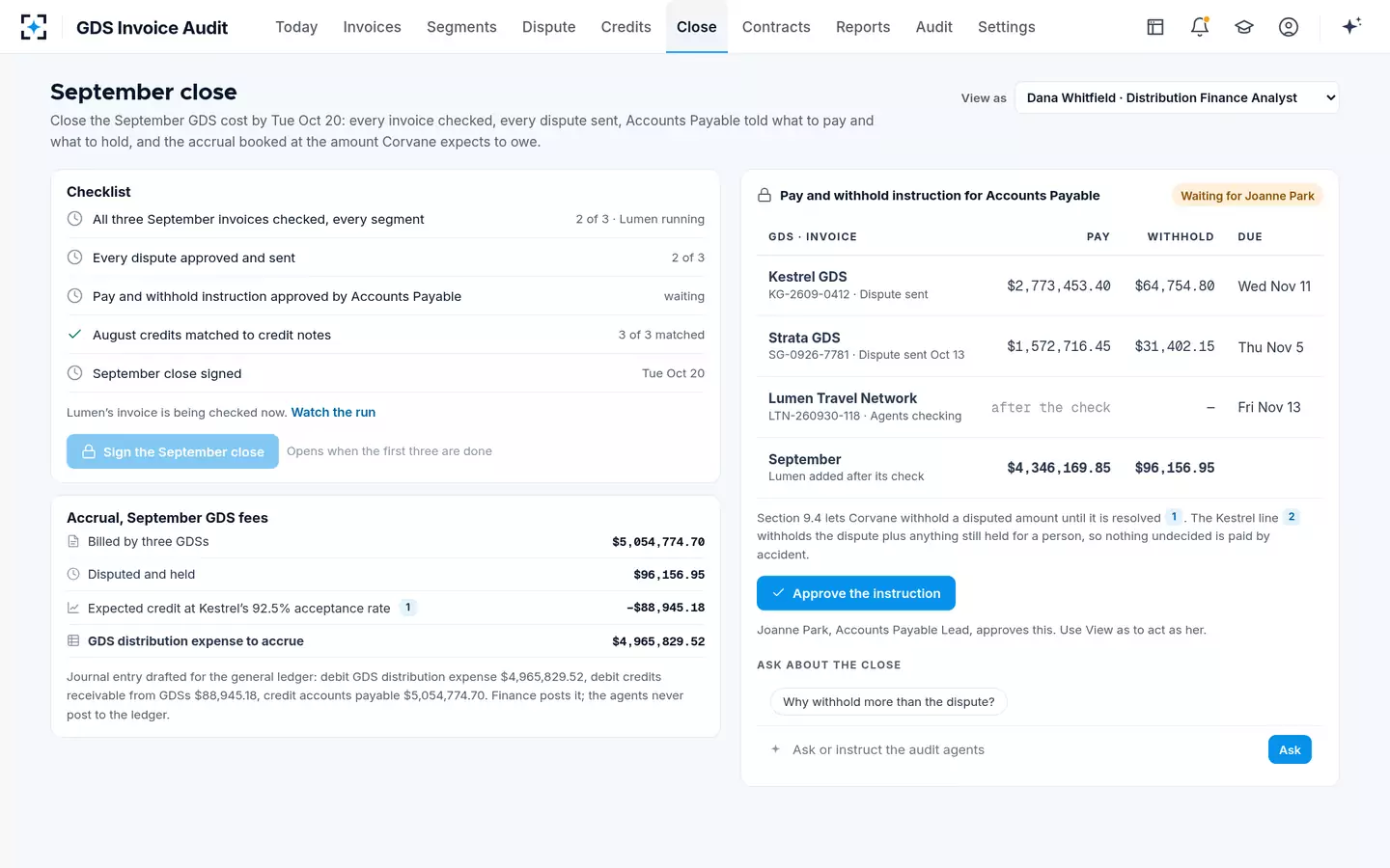 GDS Invoice Audit — The month's close