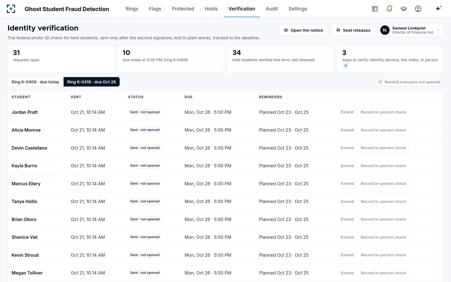 Ghost Student Fraud Detection — Identity checks tracked to the deadline