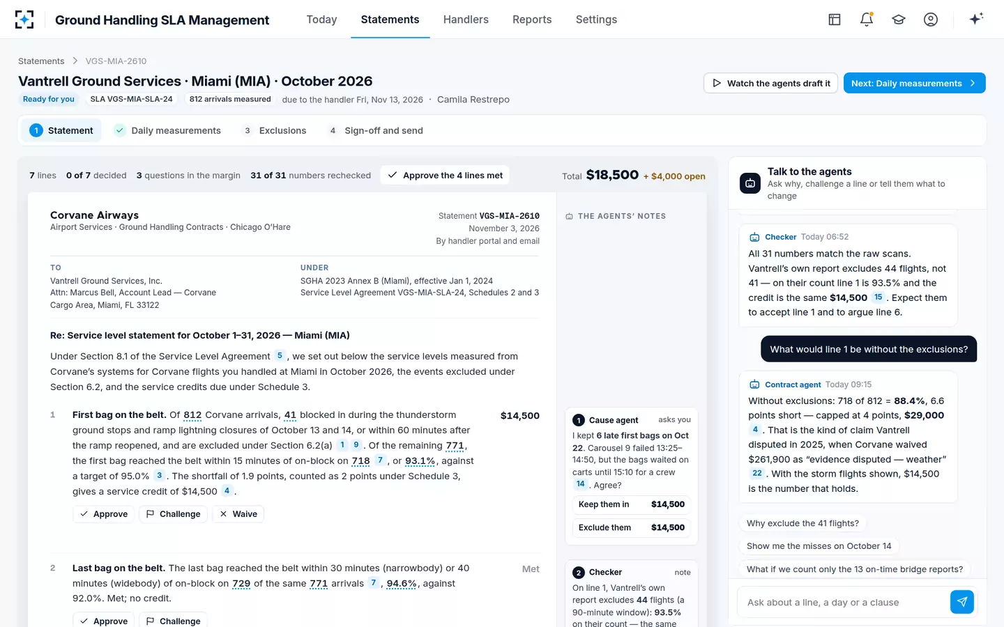 Ground Handling SLA Management — Talk to the agents