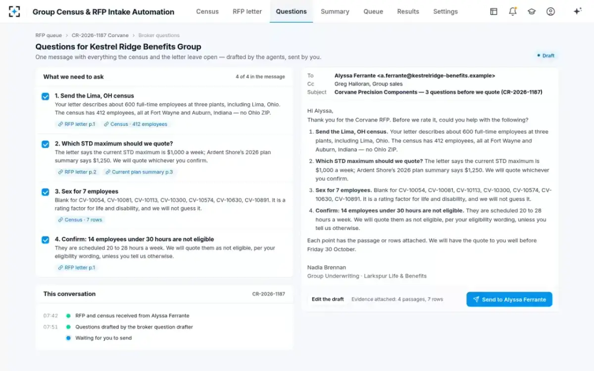 Group Census & RFP Intake Automation — Broker questions