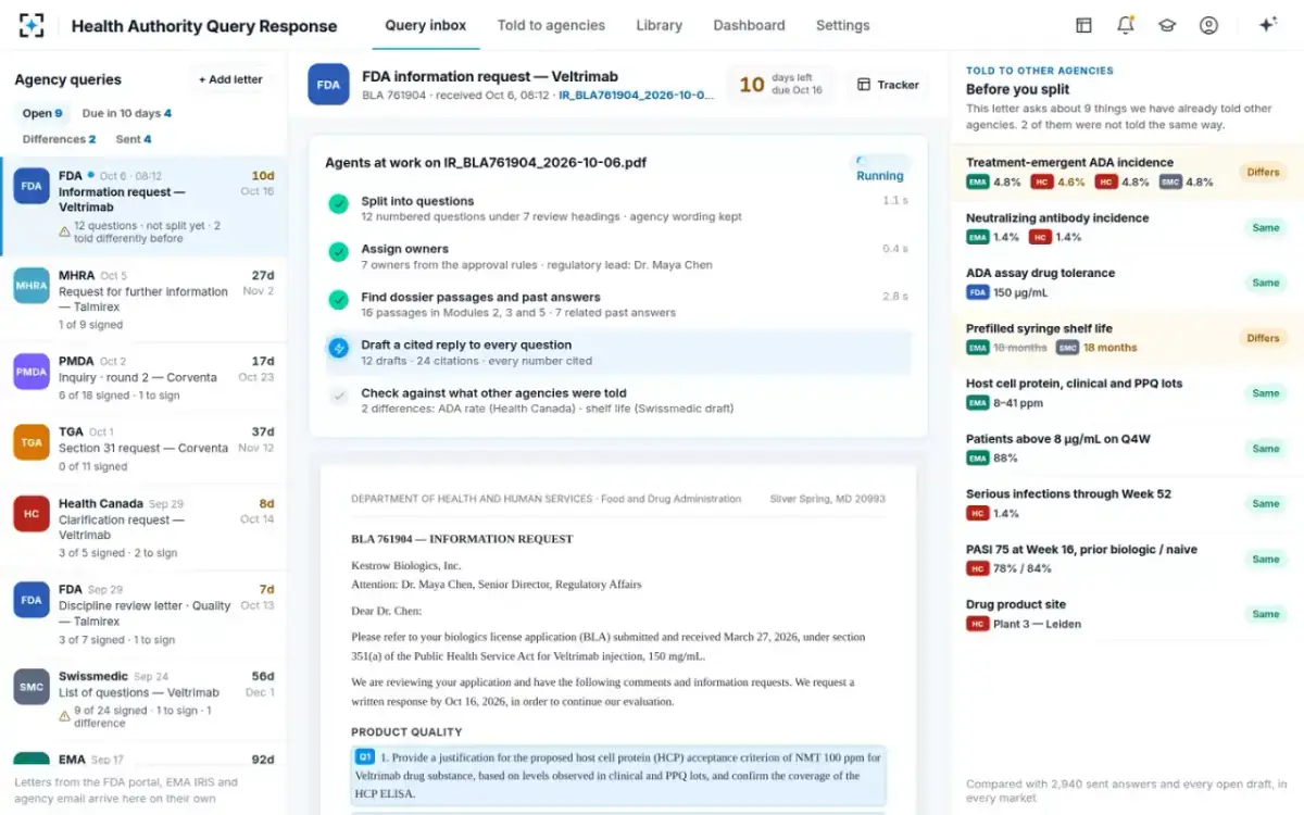 Health Authority Query Response — Agents at work